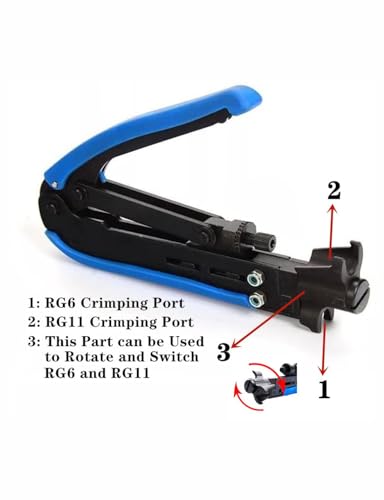 Coax Cable Crimper Tool Kit, RG6 RG59 Coaxial Compression Tool