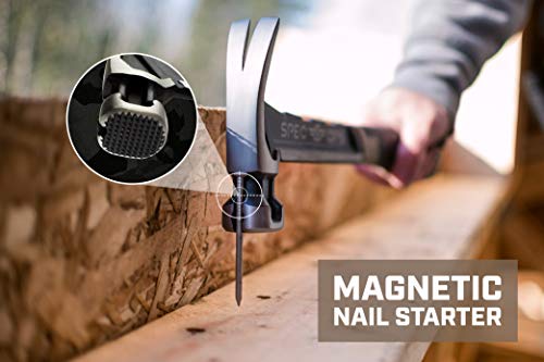 Spec Ops Tools Framing Hammer for Carpentry & Demolition, Magnetic Nail Holder, Rip Claw, Milled Face 22 Oz