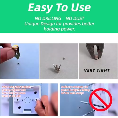 Self-Drilling Drywall Anchors Expansion Screws 400PCS,No Drill Holes 400