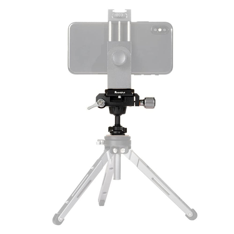 Ball Head with Hot Shoe Mount Adapter for Mini Desk Top Tripod with Arca Swiss Quick Release Plate for DSLR Camera Smartphone LED Video Light