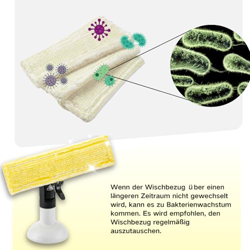 Pack of 6 Replacement Pads Compatible with Kärcher Window Vacuum Cleaner Replacement Parts, Window Vacuum Cleaner Accessories, Microfibre Mop Covers, Suitable for Kärcher Window Cleaner WV2 WV5 WV6