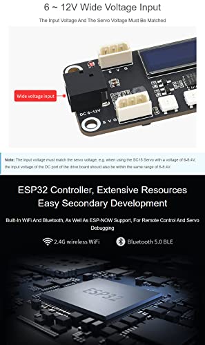 Waveshare ESP32 Servo Driver Expansion Board Built-in WiFi Dedicated Driver Board Designed for Serial Bus Servos, ESP32-WROOM-32, ESP32S