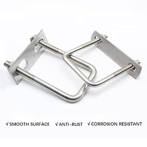 TEN-HIGH U Bolt, 10 Sets 304 Stainless Steel Tie Down U Bolt with Nuts, Frame Plate, Round Washers(M8*50 * 120mm) M8*50*120mm 10pcs