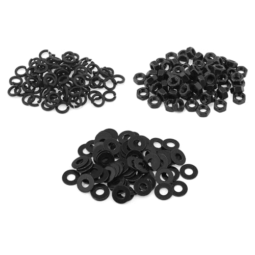 264 pcs Black Finish 304 Stainless Steel M6 Flat Head Hex Socket Cap Screws Countersunk Bolts Screws Nuts and Washers Assortment Kit