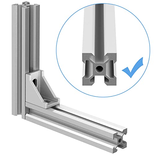 Therwen 50 Set 2020 Series Aluminum Profile Connector Set - 50 White Corner Brackets, 100 M5 T Nuts, 100 M5 x 8 mm Hex Screw Bolts for 6 mm Slot Aluminum Profile