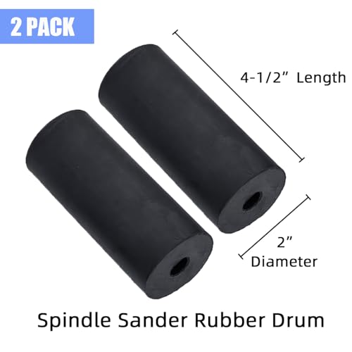 Dark Stone Spindle Sander Rubber Drum Replacement, 2 Pack – Heavy Duty Non-Slip Rubber Drum for Sanding Sleeves, 4-1/2" Length (2, Inches, Not Applicable)
