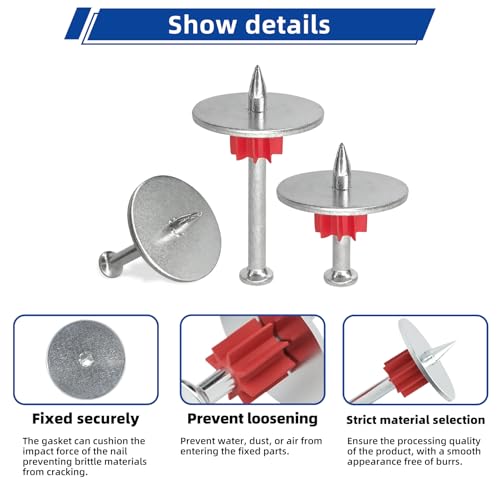 Powder Actuated Fasteners, Drive Pins with 1" Washer, 200pcs/pack 1"