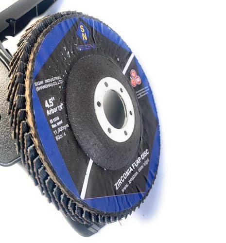SIGNI T29 4.5" x7/8" Premium Zirconia Abrasive Flap disc for Angle Grinder Sanding, Stock and Rust Removal, Finishing, Grinding, Deburring (4.5 inch T29 40#) 4.5 inch T29 40#