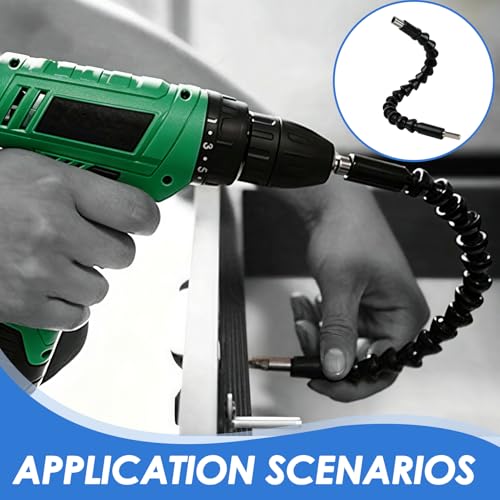 Angle Gear Adapter for Cordless Screwdriver, Angle Screwdriver Attachment, Flexible Shaft & Bit Holder for Tight Spaces, Angle Wrench Adapter for Hammer Drill and Torque Wrench