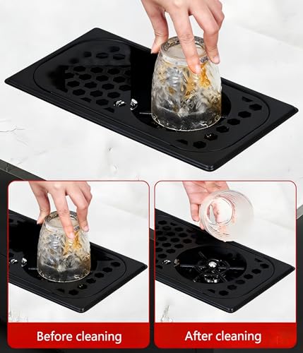 Commercial Black 304 Stainless Steel Cup Washer, High Pressure Under Sink Cup Cleaner with 360° Rotating Nozzle for Bar, Cafe, Restaurant, Home Kitchen, Easy Installation