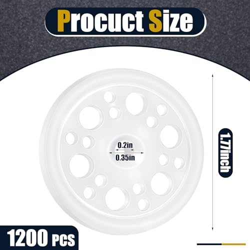 Taiyin 1200 Pcs 1.77 Inch/ 45 mm Plastic Washers Foam Board Insulation Load Spreading Polypropylene Washers for Fixing and Supporting Rigid Foam Spreading for Screw Nail