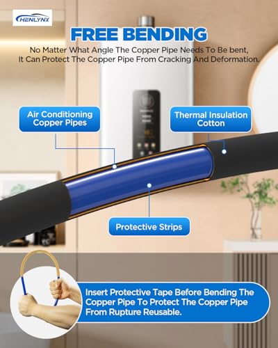 4PCS Copper Tube Bender Kit, 4M(13ft) x 1/4" 3/8" 1/2" 5/8" HVAC Pipe Bending Springs with Color-Coded Plastic Strips for Air Conditioner and Refrigerator Repair