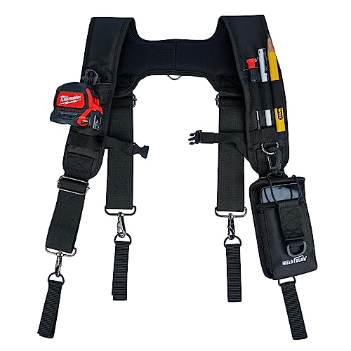 MELOTOUGH Cordless Drill Holster Belt Hook Drill/Power Tool Holder with Drill Bit Tote+Tool Belt Suspenders Work Suspenders for Men Big and Tall