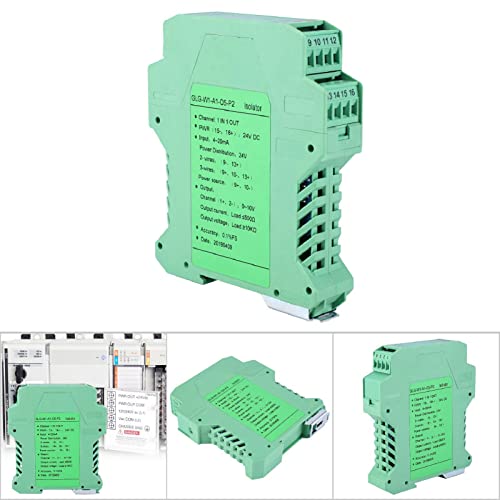 Transmitter 4-20 mA 0-10 V, DC Signal Conditioner, Measuring Transducer, Signal Converter, Current, Signal Isolator, Transmitter, One in One Output Configured, for Large (One Input and One Output One input and one output 4-20mA to 0-10V