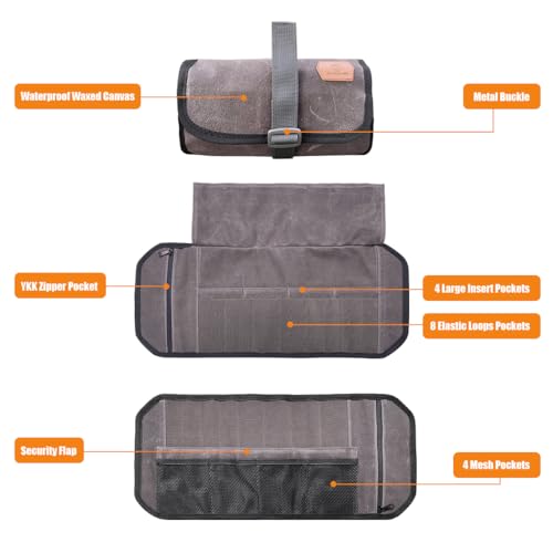 Picofire Compact EDC Pouch + Pioneer Mini Waxed Canvas Tool Roll Bag