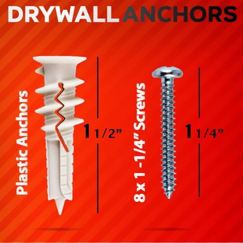 CrimsonMark Wall Mounting Kit – 700 PCS Assorted Nails + 50 PCS Drywall Anchors & Screws | Complete Picture Hanging & Wall Decor Set