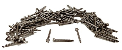 Chenango Supply #12 x 2 Stainless Hex Washer Head Tek Screws #12 X 2 INCH