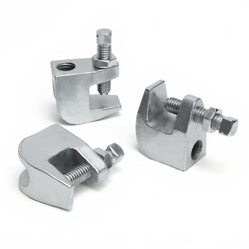 12PCS 1/2" Beam Clamp UNC Iron Safety Rod Beam Clamps, 3/4" Jaw Opening, Heavy Duty Wall/Ceiling Mount for Vertical Piping Support - Fits Copper & PVC Tubing 1/2"