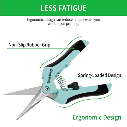 6PCs Pruning Shears Trimming Scissors Blades Gardening Hand Pruning Snips Titanium Coated Precision Bonsai Pruning Shear