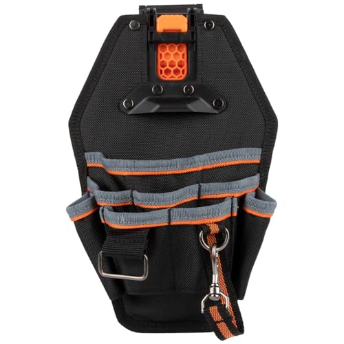 Klein Tools 55832MB 8-Pocket Tool Pouch and 32500HDRT 11-in-1 Ratcheting Impact Rated Screwdriver/Nut Driver Tool Bundle
