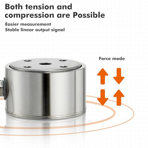100kg/200kg/300kg/500kg Load Cell Sensor, Column Load Cell Weight Sensor Force Sensor Tension Compression Load Cell Pressure Sensor Stainless Steel Industrial Weighing Sensor(500kg)