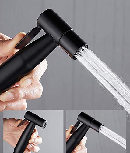 Handheld Bidet Sprayer for Toilet,Bathroom Spray with G1/2,Black | Suitable for personal hygiene cleaning, bathroom cleaning, pet bathing, mop cleaning, etc. Black