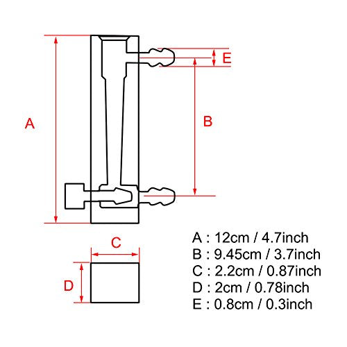 Oxygen Air Flow Meter, LZQ-7 Gas Flow Meter 1-10LPM Flow Meter with Control Valve for Oxygen/Air/Gas, 8mm Hose Barb