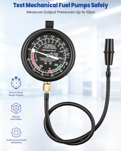 Fuel Pump Vacuum Tester Gauge Kit Carburetor Diagnostics