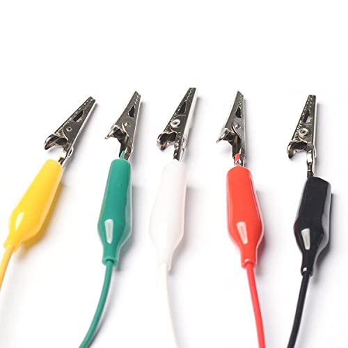 Hailege Alligator Clips Wire Alligator Test Leads Length 20.5 Inch for Circuit Connection Electronic Testing Experiments Electronics DIY Two Bundles Five Colors Pack of 20