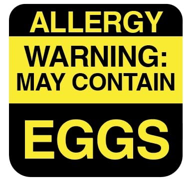 ChromaLabel 1 Inch Permanent Square, Color Code Allergy Warning Labels: 1,000/PACK, Egg Allergy