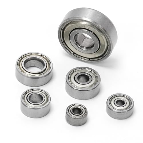 72PCS 693ZZ 623ZZ 624ZZ 685ZZ 687ZZ 627ZZ Ball Bearings Assortment Kit, High Carbon Steel Deep Groove Bearings, Double Shielded Bearings for Machinery Hardware Equipment, Casters Set 72