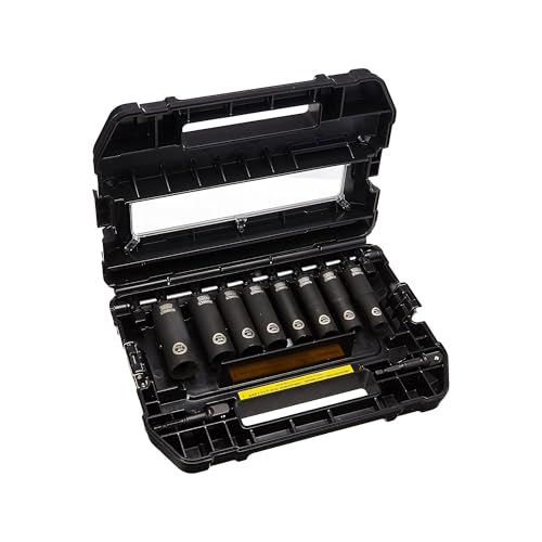 DeWalt Impact Socket Set 1/2 Drive, 10 Piece 1/4" to 1/2" Impact Socket Adapter Set (DW22812) One Size
