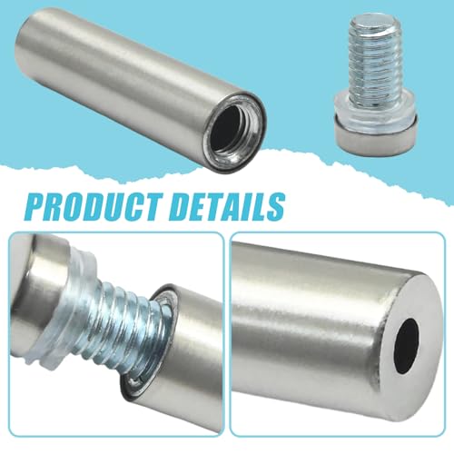 1/2 x 2 Inch Standoff Screws, Stainless Steel 45mm Extra Long Mounting Glass Hardware Advertising Wall Standoff Sign Holders Screws for Hanging Acrylic Picture Frame (120 Pack) 120 Pack