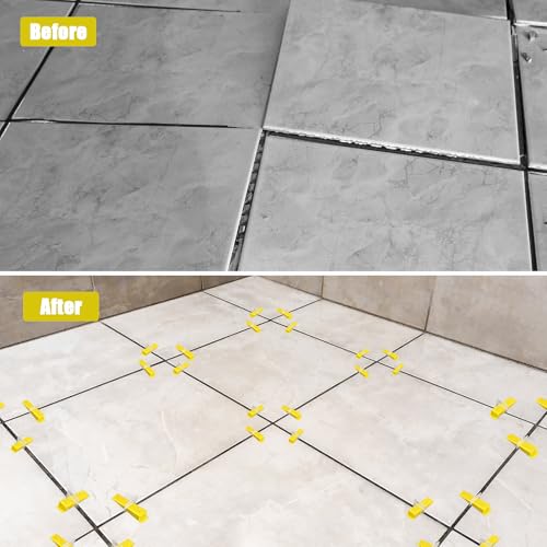 Tile Wedges 600 Pieces and Tile Spacers 1/16 Inch*500 Piece Tools Leveling Wedges, Spacers Clips for Stone Installation