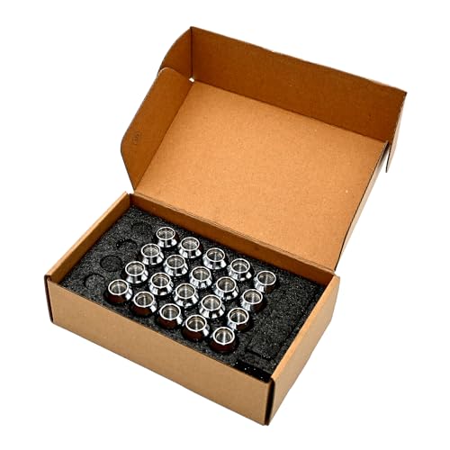 24pcs Chrome M12x1.5 Closed End Bulge Acorn Lug Nuts, 1.4 inch Length Cone Seat 19mm Hex, Compatible with Acura, Camaro, Accord Civic, Optima, Miata Camry Corolla