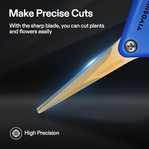 VIVOSUN Heavy Duty 2-in-1 Trimming Tray and Curved Gardening Scissors 6.5 Inch Hand Pruner Shear with Titanium Coated Blades 1-Pack