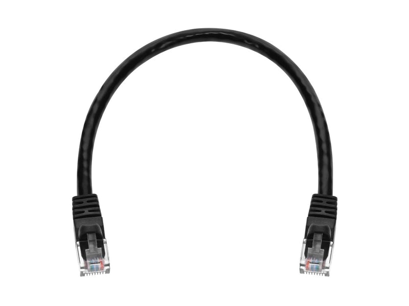 Monoprice 102288 Cat6 Ethernet Patch Cable - Network Internet Cord - RJ45, Stranded, 550Mhz, UTP, Pure Bare Copper Wire, 24AWG, 1ft, Black 1 Feet