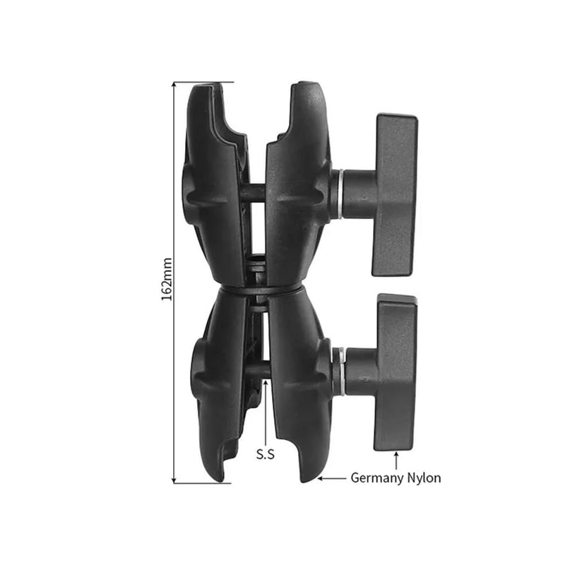 Strg Double Socket Swivel Arm for 1.5 Inches/C Size / 38mm Ball Mounts Accessories, 6.4" Length Double Socket Arm Powerful Clamp Compatible with RAM Mount, iBolt and More 1.5" Ball + 6.4" Long