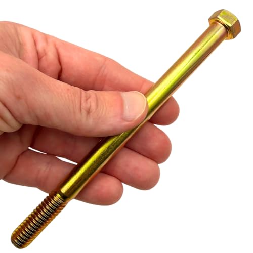 7/16"-14 x 6 Grade 8 Bolts (10-Pack) – Heavy-Duty Hex Bolts – High-Strength SAE J429 Anti-Vibration 6.0" Coarse Thread Bolts 10 Bolts Only