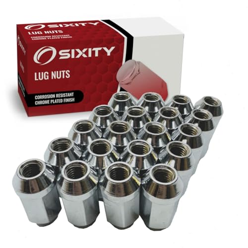 Sixity Auto 20 pc Chrome Plated Bulge Acorn Wheel Lug Nuts M12x1.75mm 1.9"