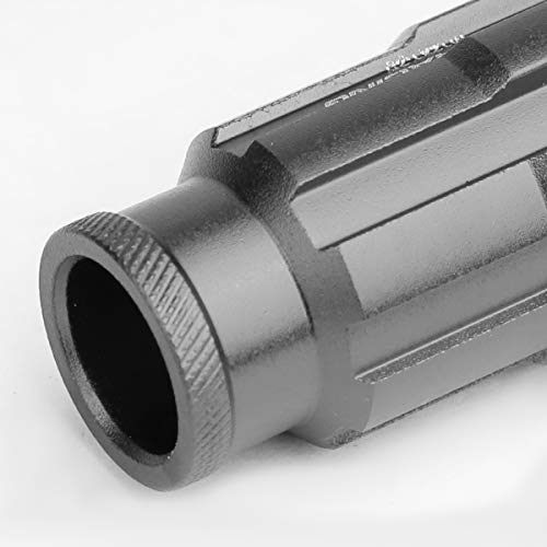 DNA MOTORING LN-ZTL-9025-15-GM 20Pcs M12 x 1.5 Open End Style Wheel Lug Nuts w/Deep Drive Extension Adapter, 24mm OD/50mm H, Gun Metal