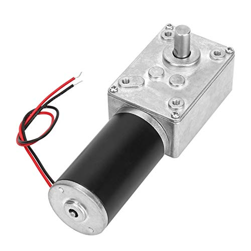 Fafeicy 12V 30RPM Worm Gear Motor, High Torsion Speed - Reduce Electric Gear Switchable 8mm Shaft, Ball Bearing Design and Metal Gear (12V 30RPM)