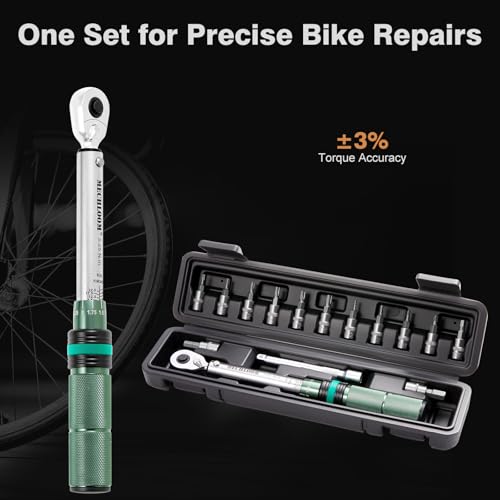 Bicycle Torque Wrench Set, 1/4-Inch, 5–25 Nm, 15-Piece Kit 1/4" 15 PCS