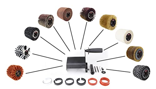 Aidelife Synthetic Fibre Abrasive Brush Drum for Grinding Machine Renovator,for Flat Metal and Wood Surfaces and for Satin Finishing of Unpainted Metals Ø120x100, Wire Drawing Machine attachment