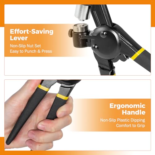 BEAMNOVA 5.5mm 8mm 10mm Heavy Duty Grommet Tool Kit, 900 Supplies Black 5.5mm, 8mm & 10mm (3/16, 5/16 & 3/8 inch)