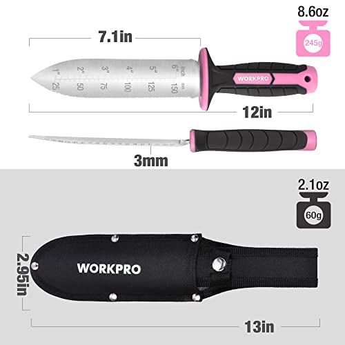 WORKPRO 8’’ Bypass Pruning Shears & WORKPRO Hori Hori Garden Knife, Stainless Steel Blade, Ideal for Weeding, Planting, Digging