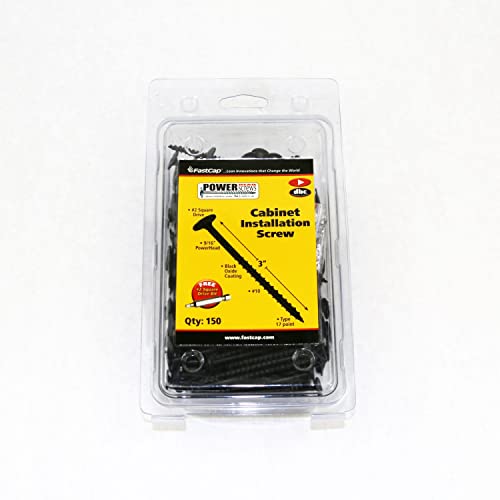 FastCap PowerHead Wood Screws, 3", #2 Square Drive, 150-Pack