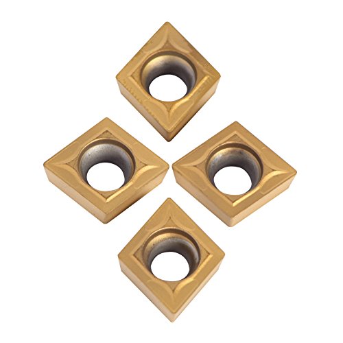 ASHATA CNC Carbide Inserts, 10pcs CNC Carbide Tips CNC Rotary Plates Knife Cutter Rotary Tool With Box (CCMT09t304 CCMT32.5)