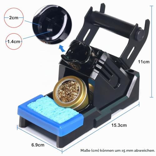 YIHUA X-2 Evolution Heat Resistant Soldering Iron Holder & Storage System with Soldering Coil Holder, Brass Wool Tip Cleaner, Cleaning Sponge, Protective Edge, 5 Integrated Tip Storage Slots