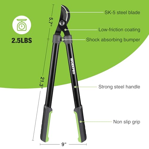 WORKPRO 27" Garden Bypass Lopper, Tree Trimmer with 1.6" Cutting Capacity
